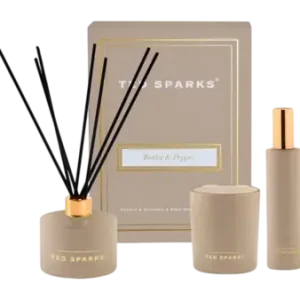Ted Sparks - Geurkaars & Geurstokjes Diffuser - Gift Set - Tonka &