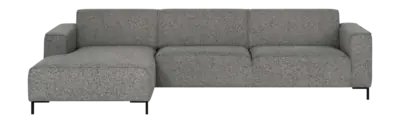 by fonQ Loft Hoekbank met Chaise Longue Links - Chenille Melange - Steengrijs
