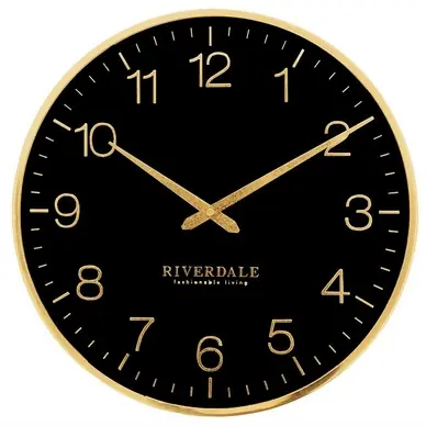 Riverdale Ritz Wandklok Zwart 40,5 cm
