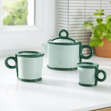 &k amsterdam Loop Green Mok - Large - Set van 2