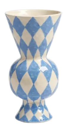 &k amsterdam Rhombic Vaas - Blue