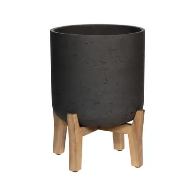 Pottery Pots Charlie XL Feet Low Bloempot Black washed Rough 36 x 44,5 cm