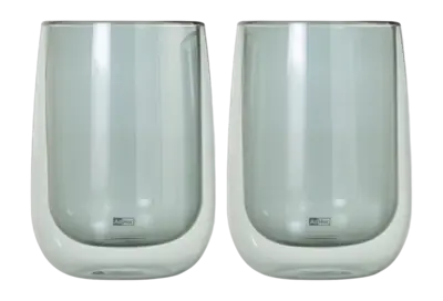 AdHoc Duo Glass Theeglas Grijs 400 ml 2-delig