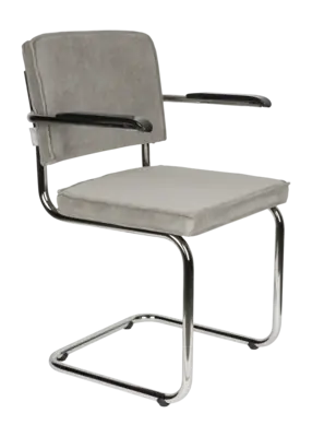 Zuiver Ridge Rib Armchair Stoel Light Grey
