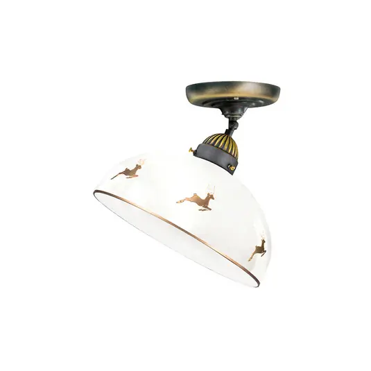 Kolarz plafondlamp Nonna Ø 30 cm hert goudkleurig Rand glad
