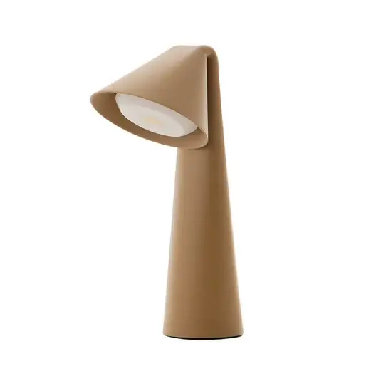 FRANDSEN LED tafellamp op accu Ami, grijs-beige, 32 cm, dimbaar