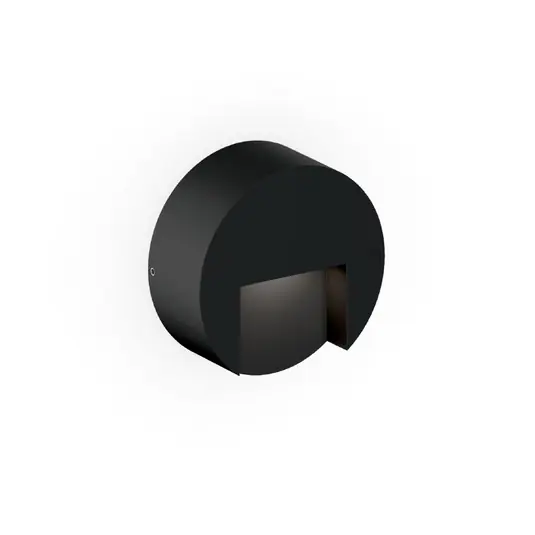WEVER & DUCRÉ LED buiten wandlamp Reto Round 0,8 matzwart