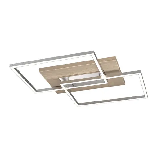LED plafondlamp Panama L, eiken gekalkt