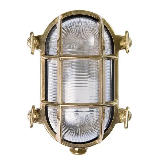 Buitenlamp Tortuga ovaal 17cm messing/helder