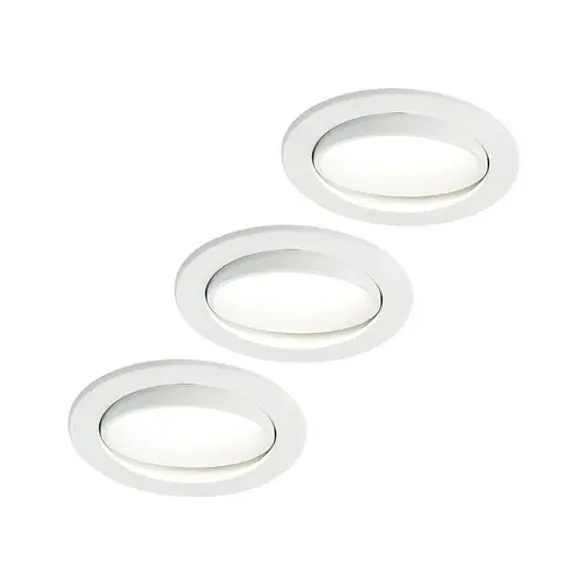 Arcchio LED inbouwlamp Katerin, wit, zwenkbaar, set van 3