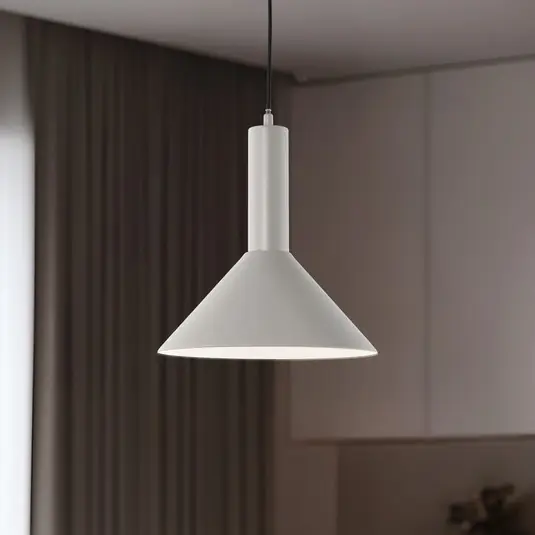 Hanglamp Vitrum cone, taupe, metaal, Ø 26 cm, E27