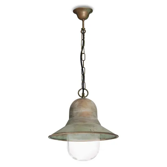 Buiten hanglamp Campanula 2094, antiek messing, Ø 29 cm, IP44