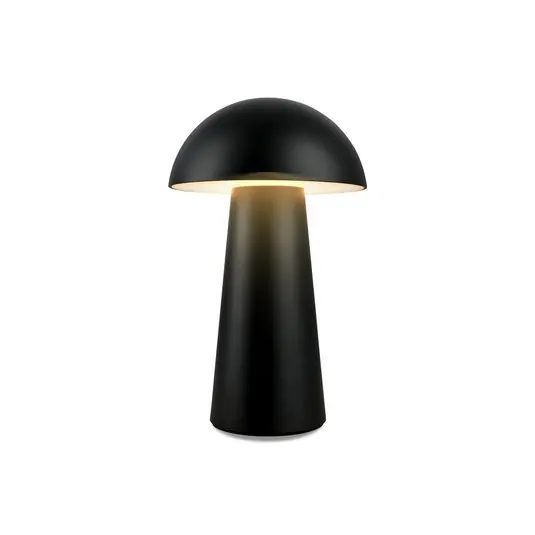 Fungo Mini LED tafellamp, zwart, touch, kunststof