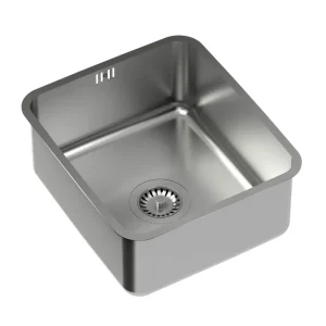 Aquadesign Oxford RVS Spoelbak 35x40cm Onderbouw met RVS Plug - 1208967761