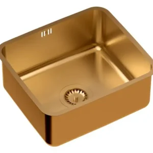 Aquadesign Oxford koperen PVD RVS spoelbak 40x35cm onderbouw 1208957202