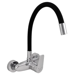 Aquanello Casa Muur Keukenkraan Chroom met Hoge Flexibele Uitloop CR-1301-CS